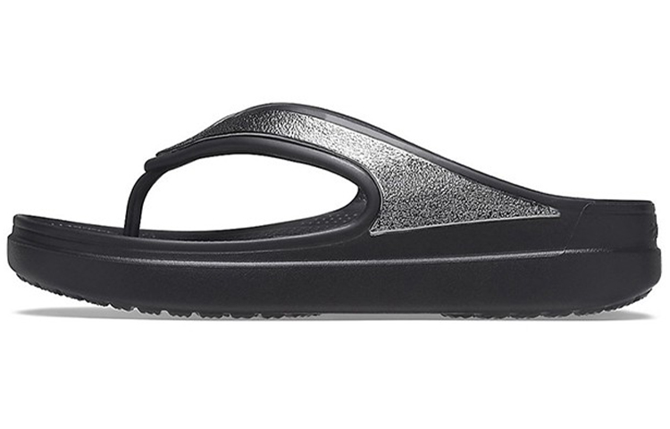 (Women) Crocs Thick Sole Black Slippers 206919-001