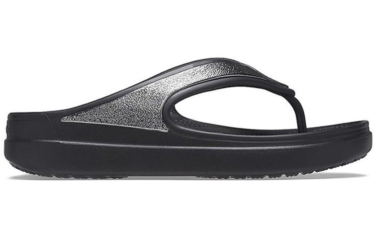 Order (Women) Crocs Thick Sole Black Slippers 206919-001
