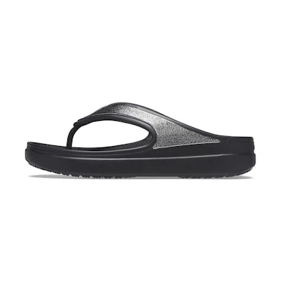 (W) Crocs Thick Sole Black Slippers