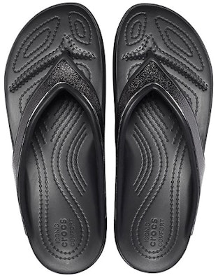 (Women) Crocs Thick Sole Black Slippers 206919-001 Purchase (Women) Crocs Thick Sole Black Slippers 206919-001