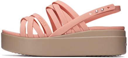 (Women) Crocs Thick Sole Cozy Fashion Sports Pink Sandals 206751-6RL (Women) Crocs Thick Sole Cozy Fashion Sports Pink Sandals 206751-6RL