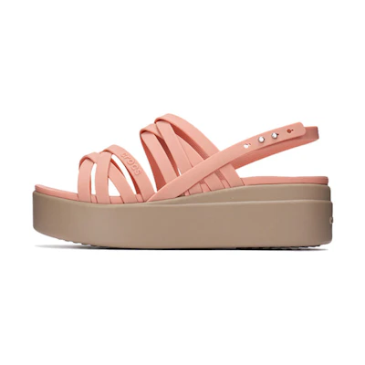 (W) Crocs Thick Sole Cozy Fashion Sports Pink Sandals