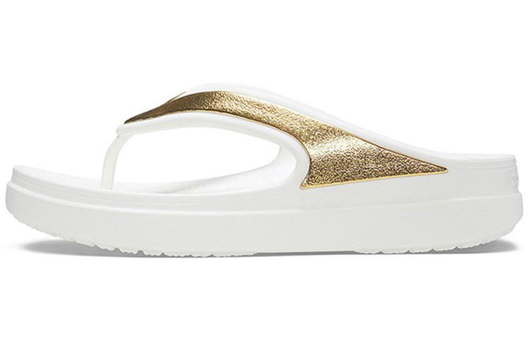 (Women) Crocs Thick Sole White Gold Slippers 'White Gold' 206919-100