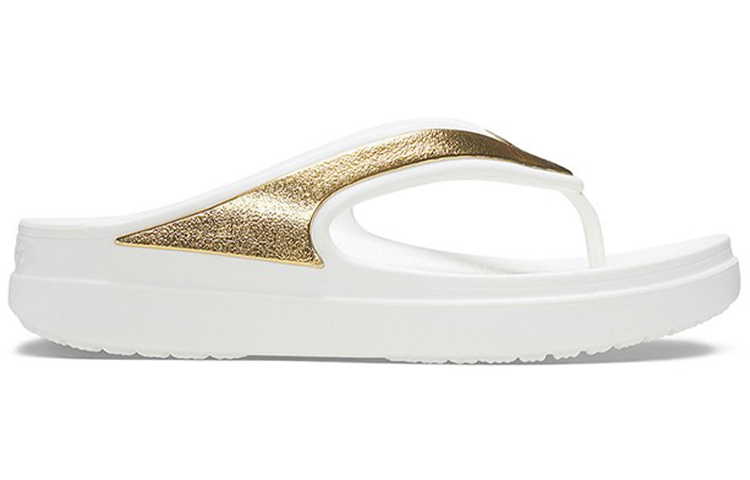 Order (Women) Crocs Thick Sole White Gold Slippers 'White Gold' 206919-100