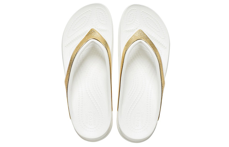 Purchase (Women) Crocs Thick Sole White Gold Slippers 'White Gold' 206919-100