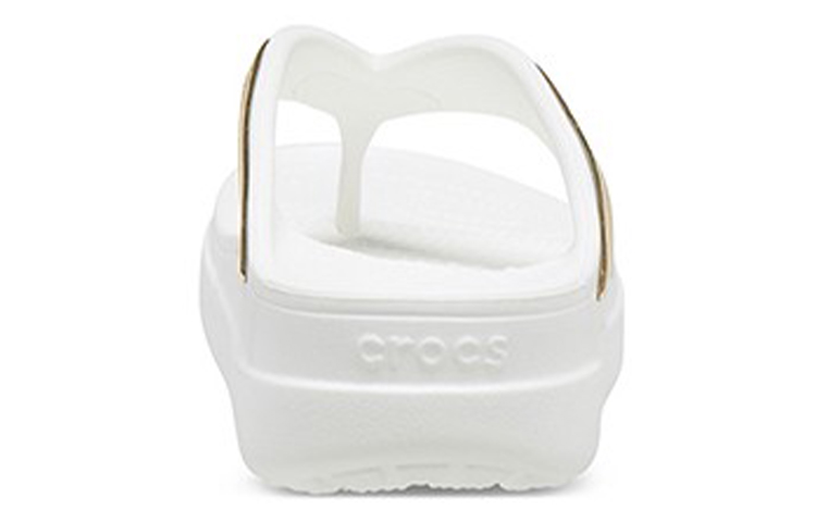 Details for (Women) Crocs Thick Sole White Gold Slippers 'White Gold' 206919-100