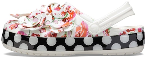 (Women) Crocs Timeless Clash Roses Floral Dots Clog 'White Red Black' 205372-97D (Women) Crocs Timeless Clash Roses Floral Dots Clog 'White Red Black' 205372-97D
