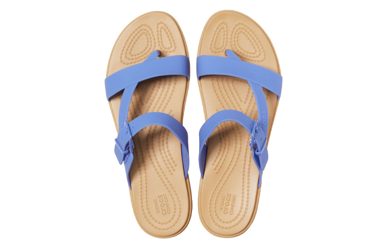 Shop (W) Crocs Tulum 'Biru Muda & Cokelat' 206108-4RX
