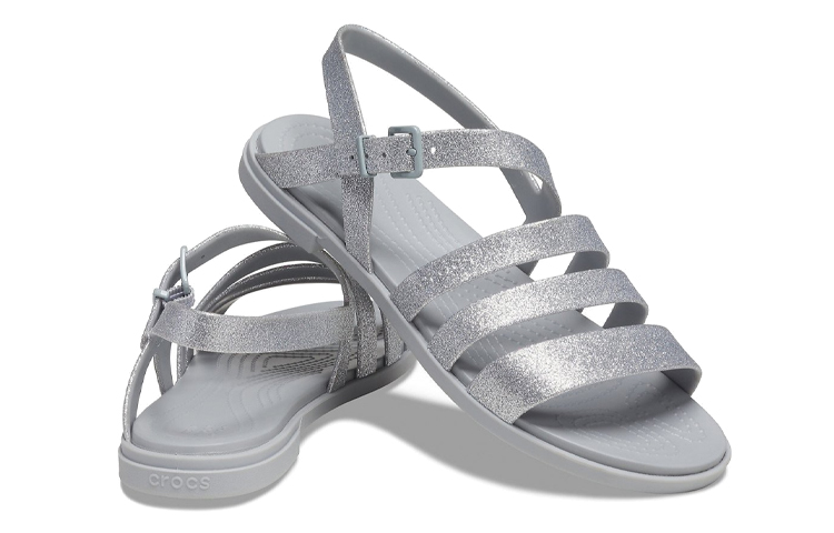 Shop (W) Sandal Crocs Tulum 'Glitter Silver' 206737-0IC