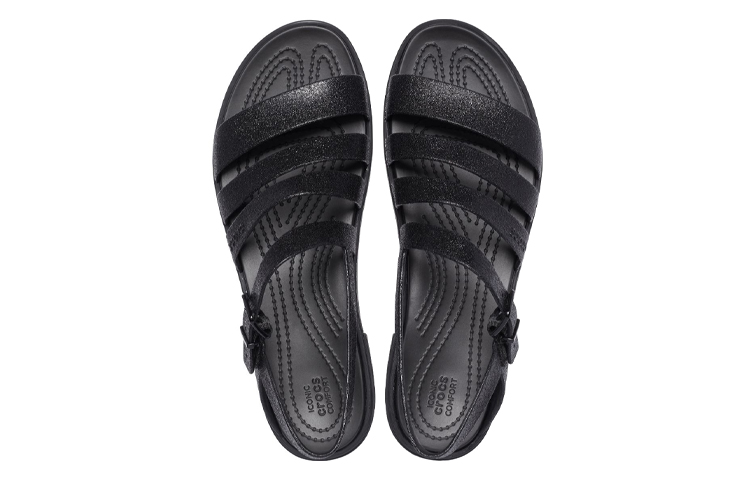 Shop (Women) Crocs Tulum sandals 'All Black' 206737-0L9