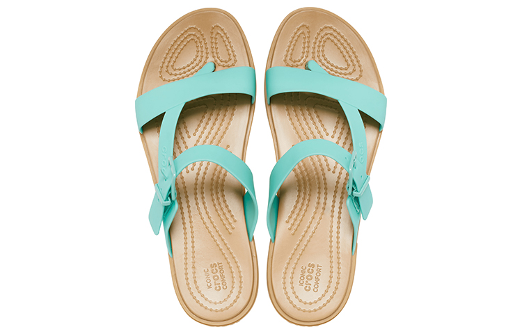Purchase (W) 크록스 툴룸 토 포스트 블루 브라운 (Crocs tulum toe post blue brown) 206108-3U3