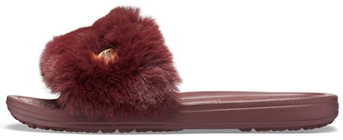 (Women) Crocs Wine Red Slippers 205968-60U (Women) Crocs Wine Red Slippers 205968-60U