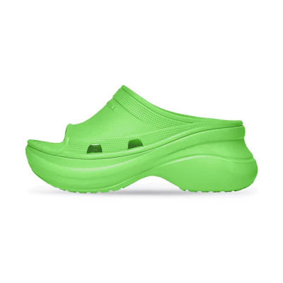 (W) Crocs Balenciaga Pool Slide Sandal 'Neon Green'