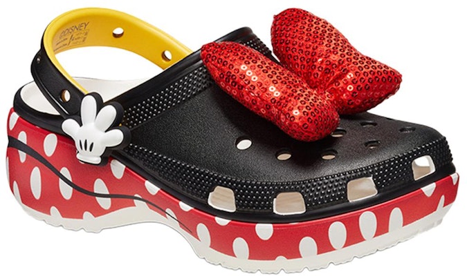 (Women) Crocs x Minnie Mouse Classic Platform Clogs 'Black Red White' 209896-100 Lookbook (Women) Crocs x Minnie Mouse Classic Platform Clogs 'Black Red White' 209896-100