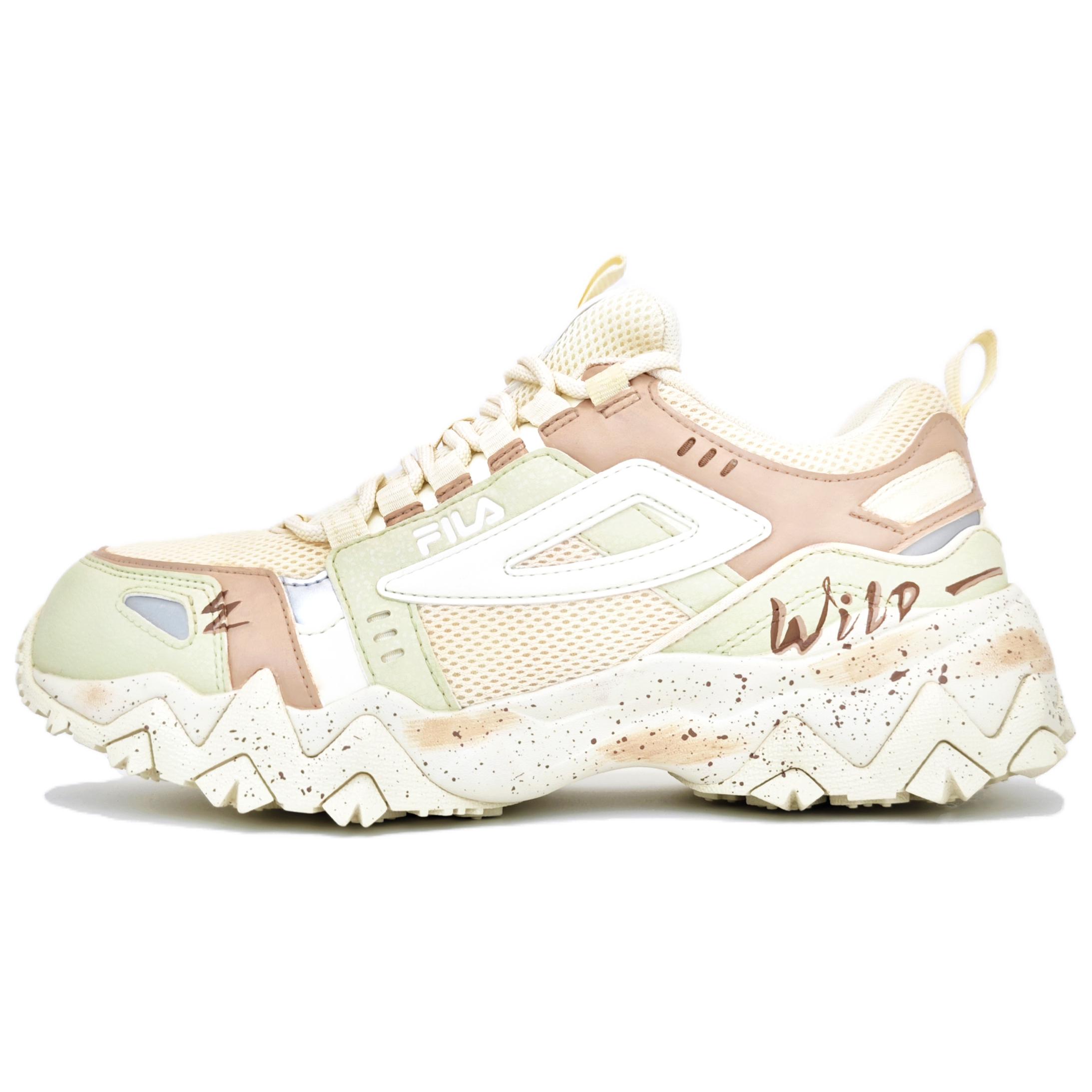 (Women) Custom FILA Oakmont Low-Top Beige Sneakers - Retro, Graffiti Design, Casual Women. F52W421111FSA (Team 479 - Shuyun Morandi)