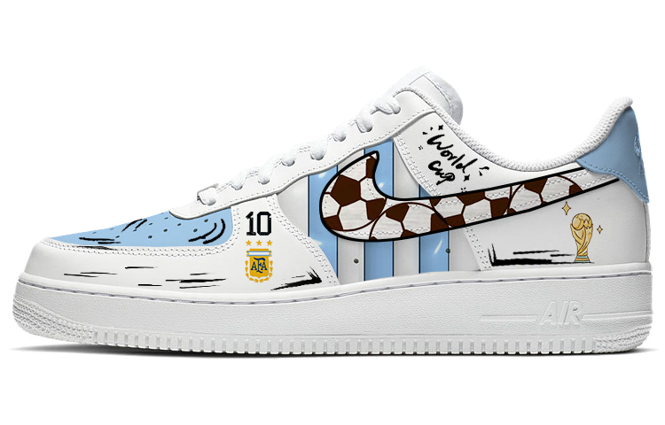 Buy (Women) Custom Nike Air Force 1 Women Argentina World Cup Soccer Shoes White Blue DD8959-100(TEAM56-FIFAWORLDCUP)