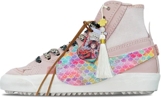 (Women) Custom Nike Blazer Mid "Pink Oxford" CNY Dragon Scales Sparkly Pink Sneakers DQ1471-600 (TeamT - Glitter Pink Dragon Scales) (Women) Custom Nike Blazer Mid "Pink Oxford" CNY Dragon Scales Sparkly Pink Sneakers DQ1471-600 (TeamT - Glitter Pink Dragon Scales)