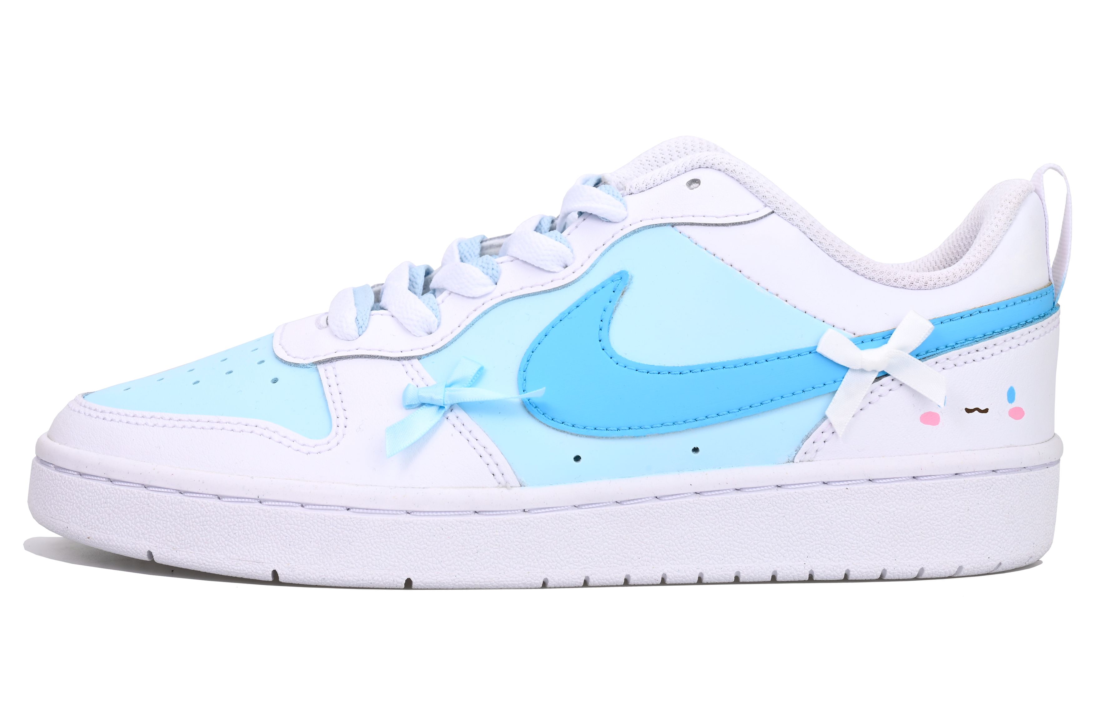 (Women) Custom Nike Court Borough Vlad Cinnamoroll Sneakers Blue White Low-Top DQ5979-100 (Team33 - Cinnamonroll Women's Edition)