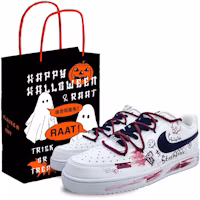 (Women) Custom Nike Court Vision 1 Low Skeleton Halloween Bag White Red Sneakers. DH3158-101 (Team92 Women's Halloween Skeleton Edition) (Women) Custom Nike Court Vision 1 Low Skeleton Halloween Bag White Red Sneakers. DH3158-101 (Team92 Women's Halloween Skeleton Edition)