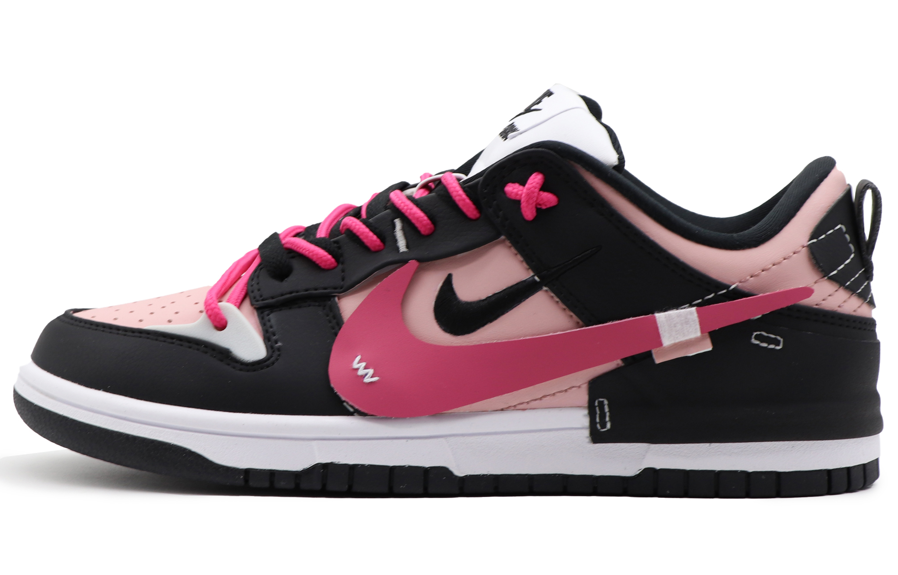 (Women) Custom Nike Dunk Disrupt 2 Blackpink Black Panda Low-Top Sneakers. DV4024-002 (Team57 Women's Strawberry Edition)