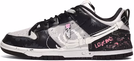 (Women) Custom Nike Dunk Disrupt 2 Low-Top Sneakers Black Gray Purple Floral Design DV4024-002 (TeamE Women's Declaration Black Gray Purple) (Women) Custom Nike Dunk Disrupt 2 Low-Top Sneakers Black Gray Purple Floral Design DV4024-002 (TeamE Women's Declaration Black Gray Purple)