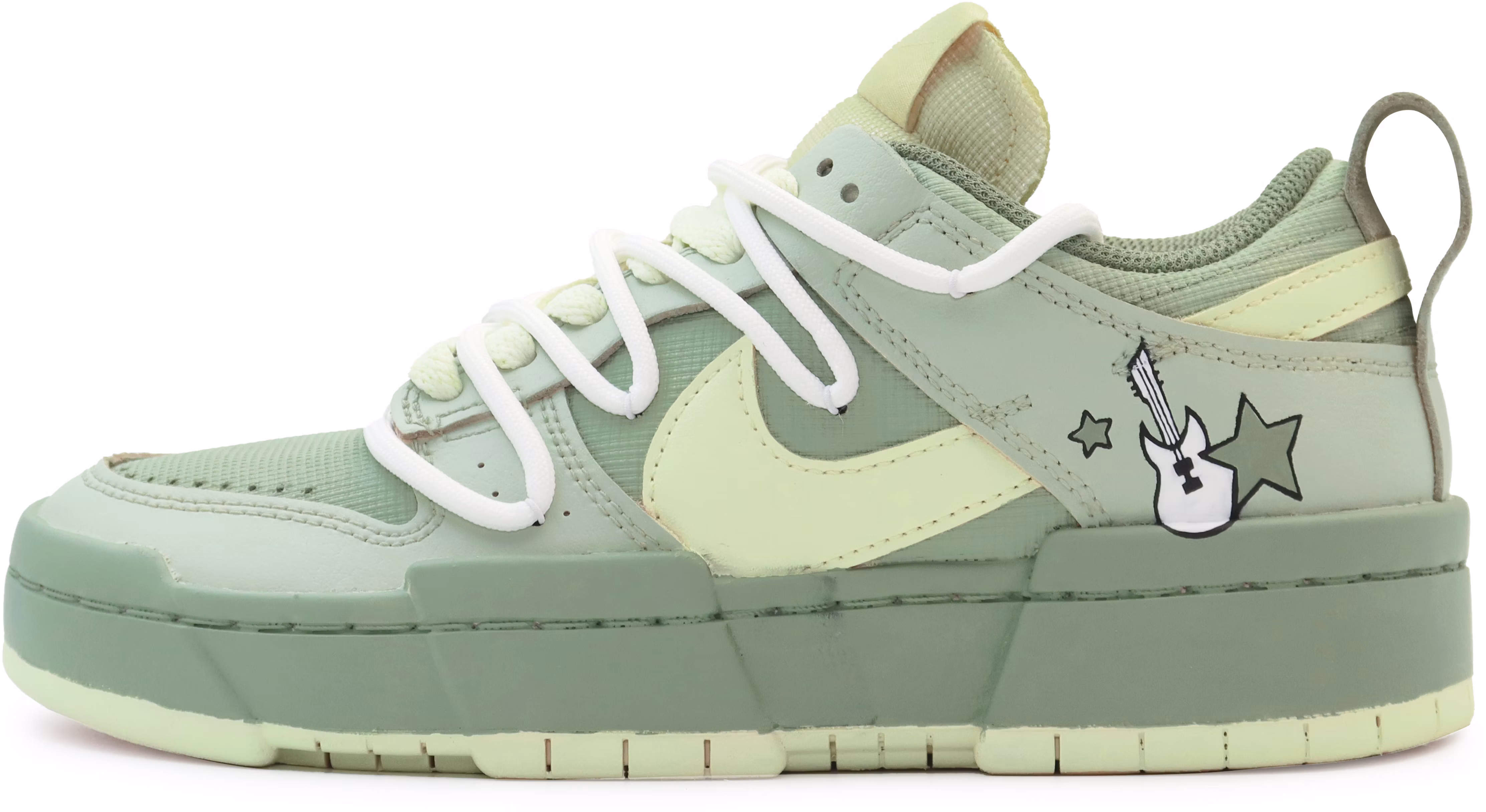 women-custom-nike-dunk-disrupt-low-mint-green-sneakers-artistic-deconstructed-design-ck-6654-602-team186-ryo-natsuno