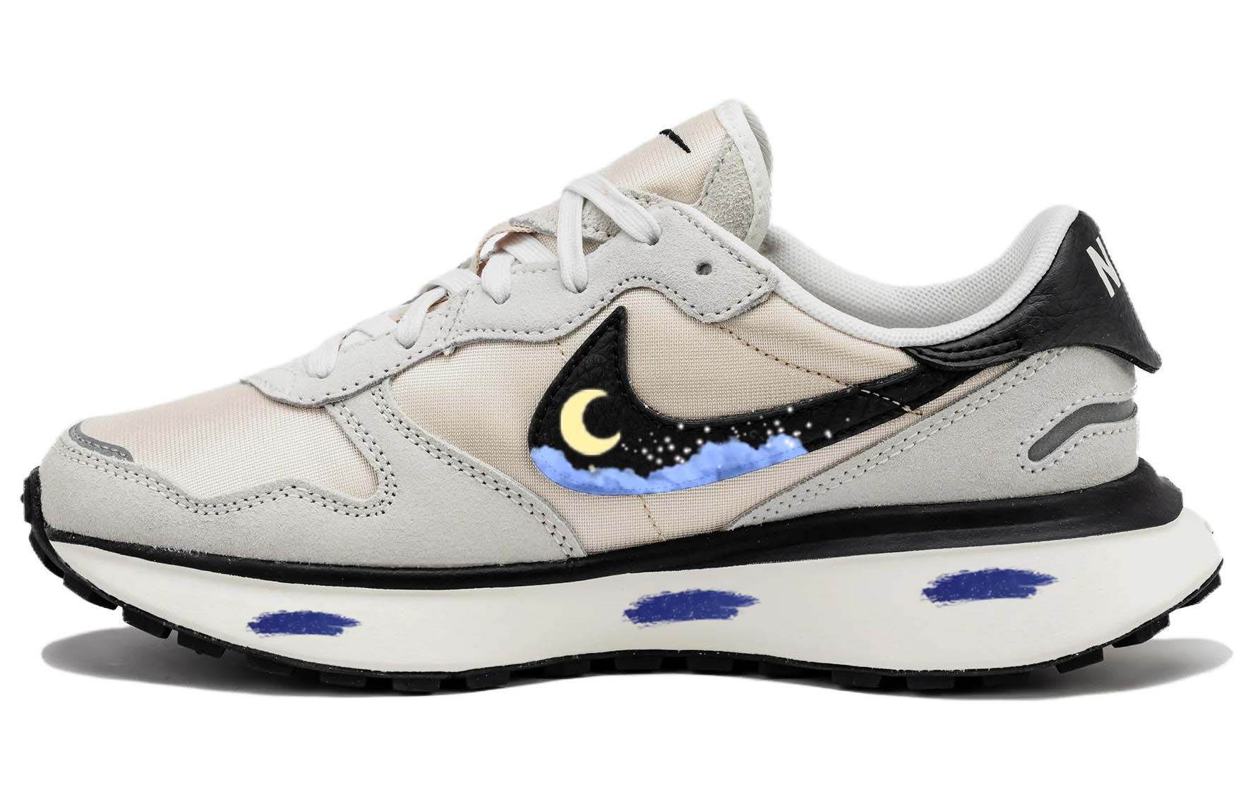 (Women) Custom Nike Phoenix Waffle Sneakers Gray Pink Casual Breathable Shoes FD2196-100 (Team181-Stellar Moon Dreams)
