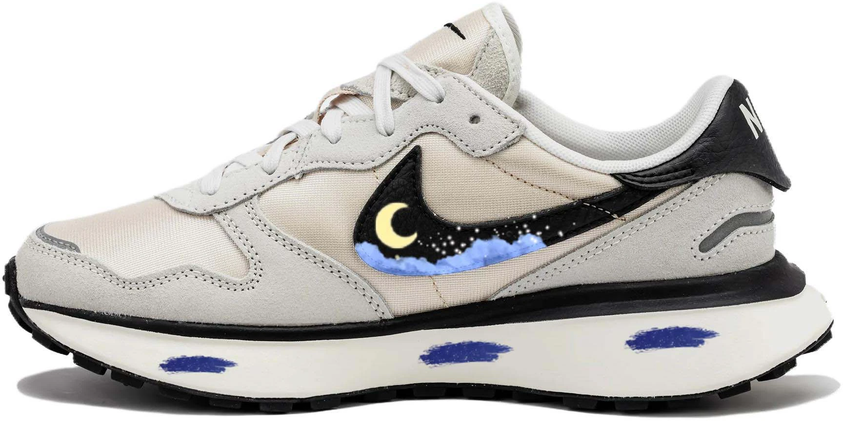 women-custom-nike-phoenix-waffle-sneakers-gray-pink-casual-breathable-shoes-fd-2196-100-team181-stellar-moon-dreams