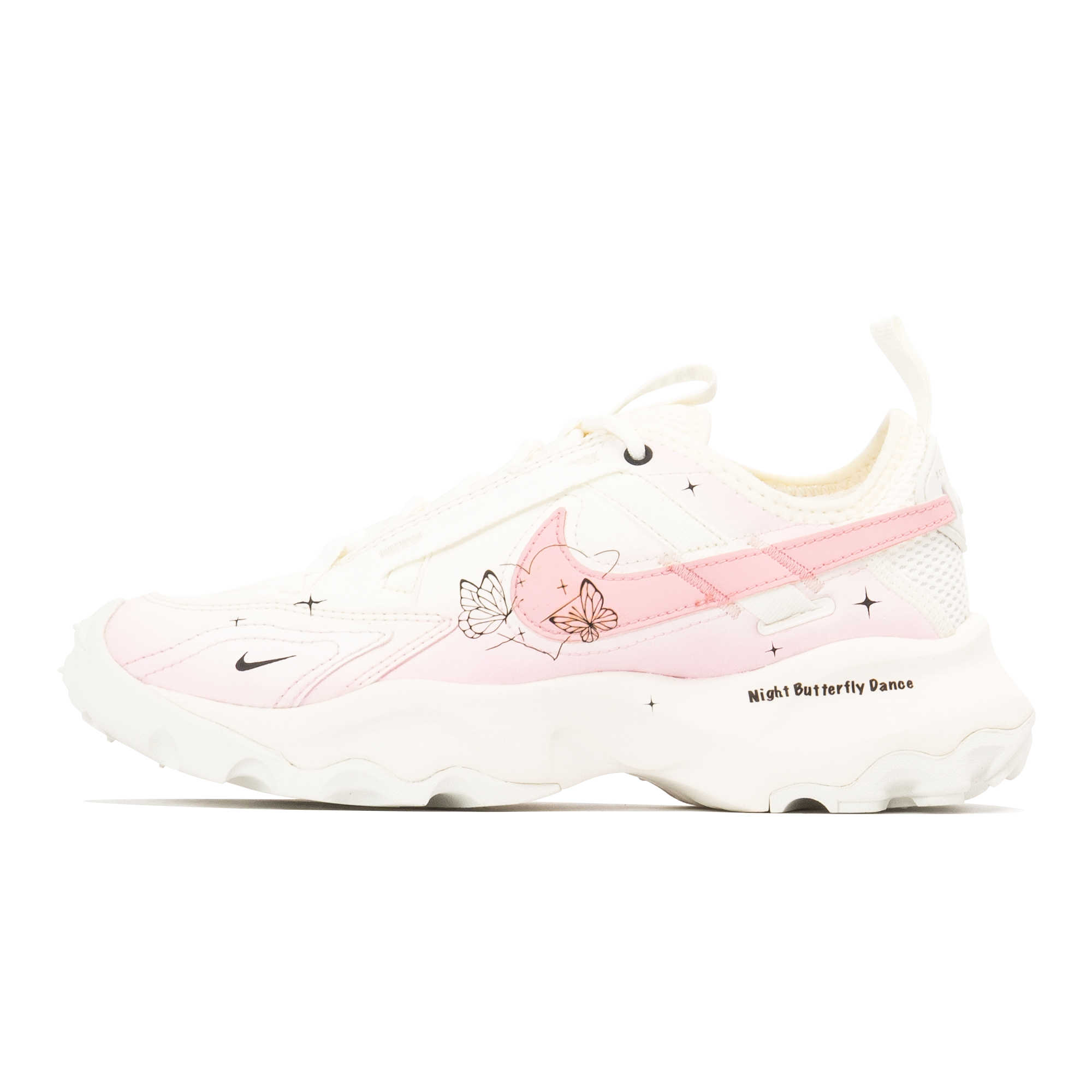 (Women) Custom Nike TC 7900 Jasmine Butterfly Gradient Casual Sneakers White Pink DD9682-100 (TeamP-Jasmine Butterfly)