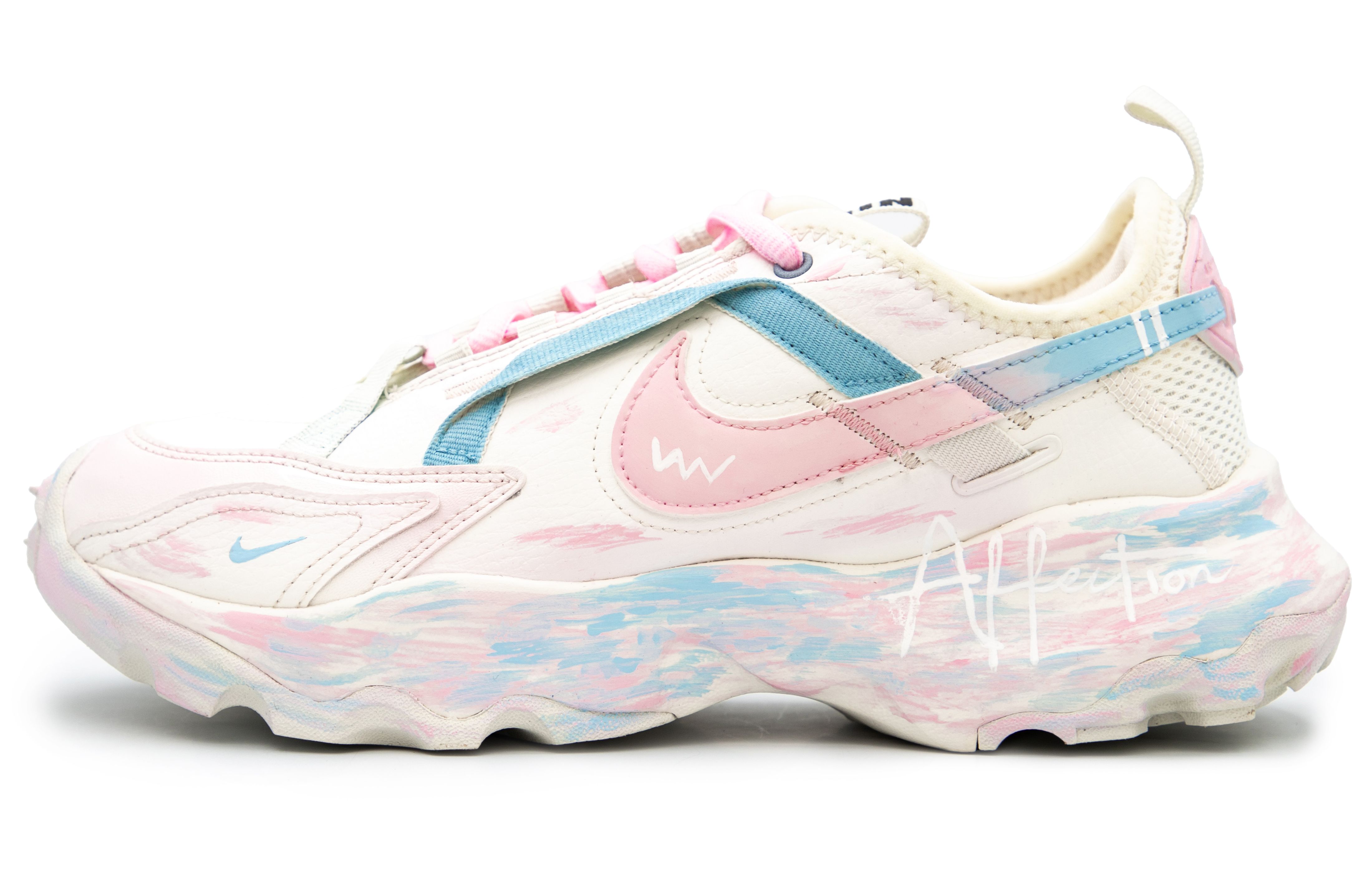 (Women) Custom Nike TC 7900 Pink Blossom Romantic Lightweight Casual Shoes Women White/Pink DD9682-100 (Team241 - Pink Snow Jasmine)