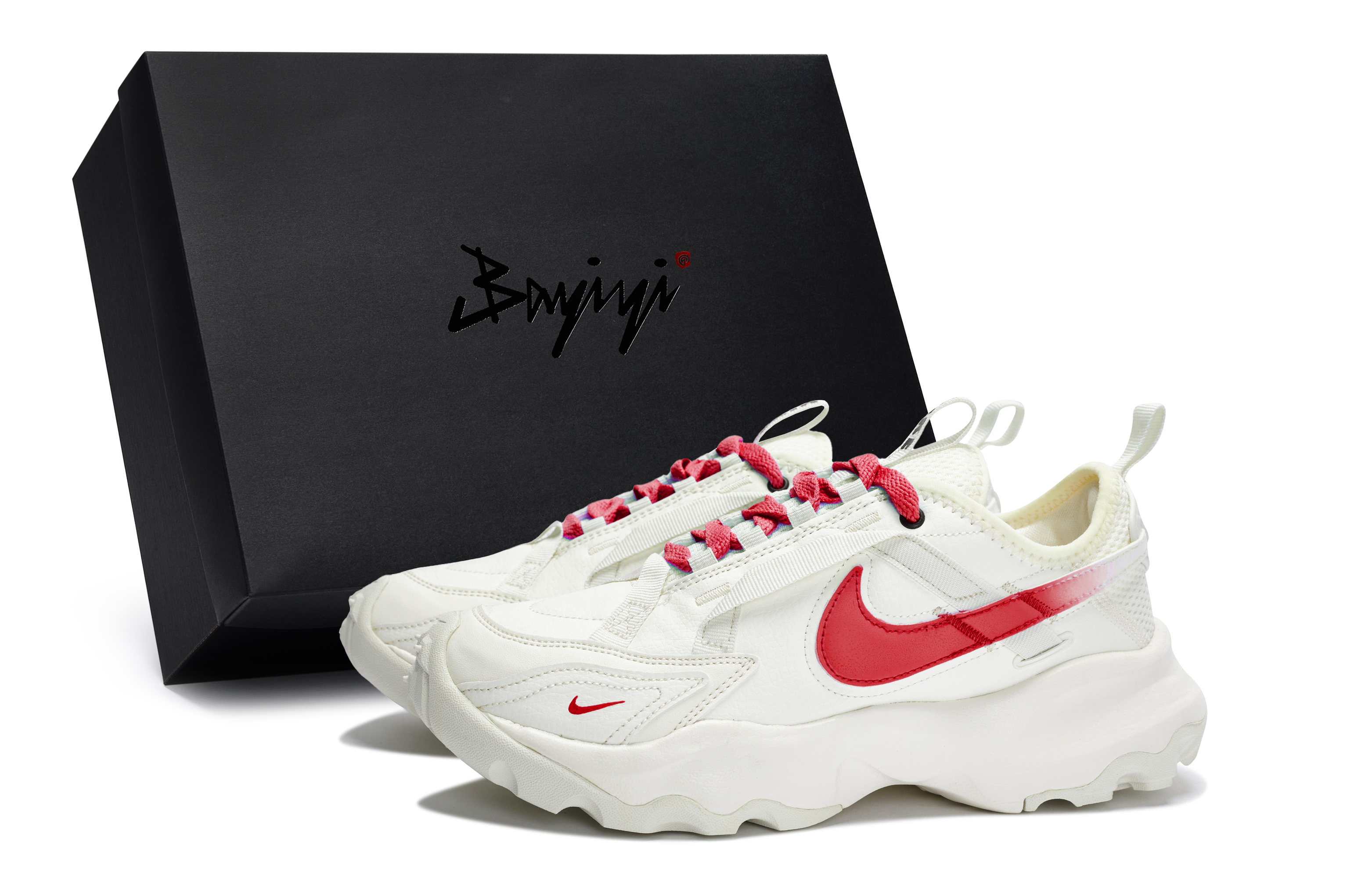 (Women) Custom Nike TC 7900 White Mint Red Low-Top Casual Sneakers DD9682-100 (Team80 - Women's Mint Sponge Cake Red S-BOX)
