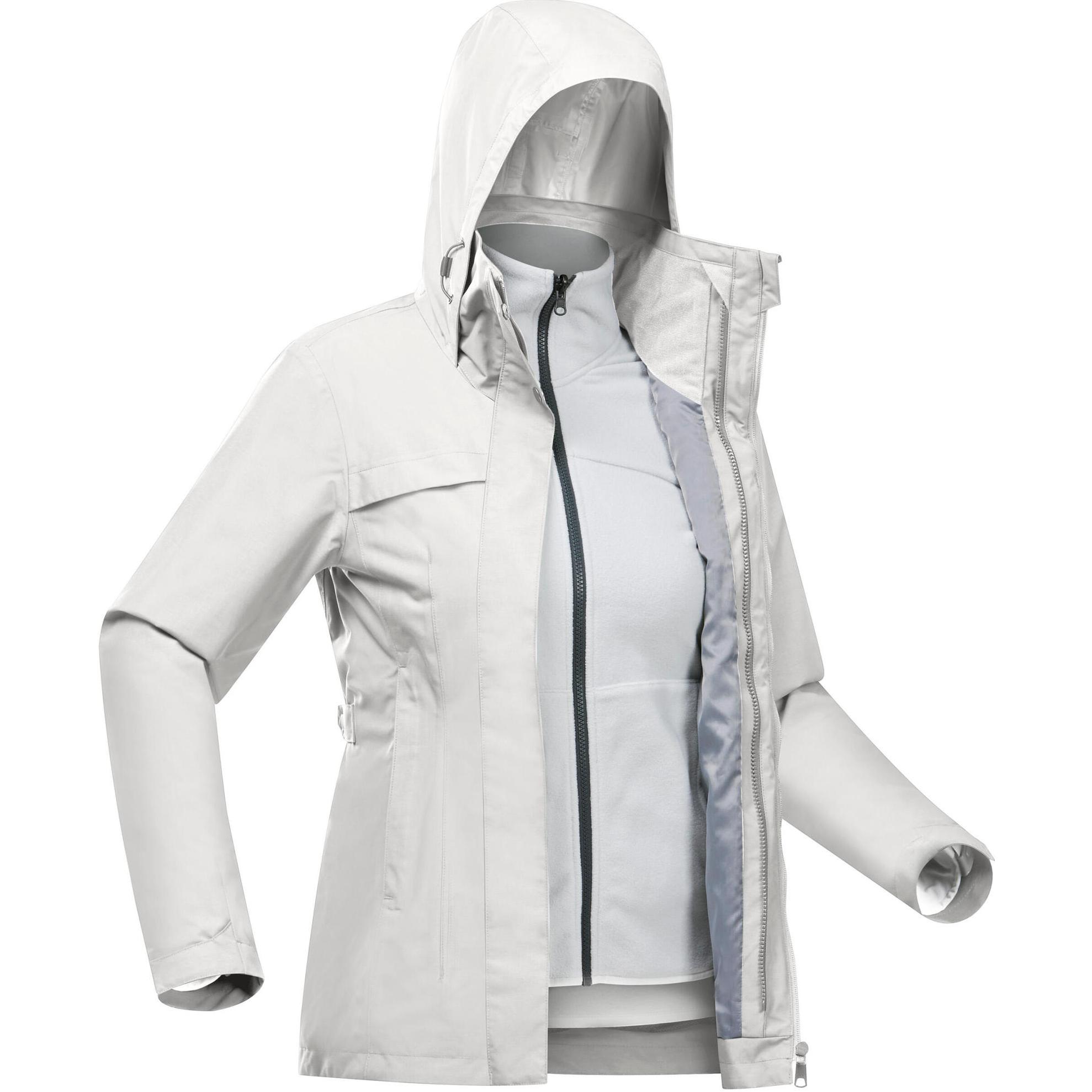 (Women) DECATHLON NH100 Women’s 3-in-1 Waterproof Windproof Hiking Jacket - Gray. 8583871