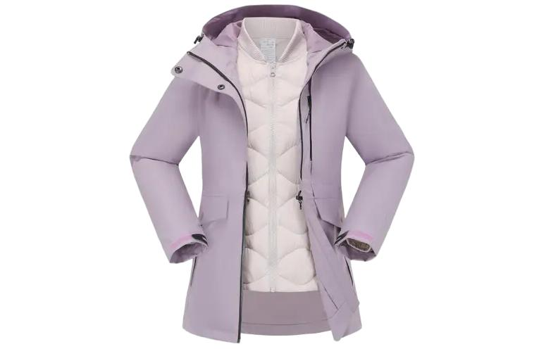 (Women) DECATHLON NH500 3-in-1 Waterproof Warm Jacket - Purple/Light Gray 8826748