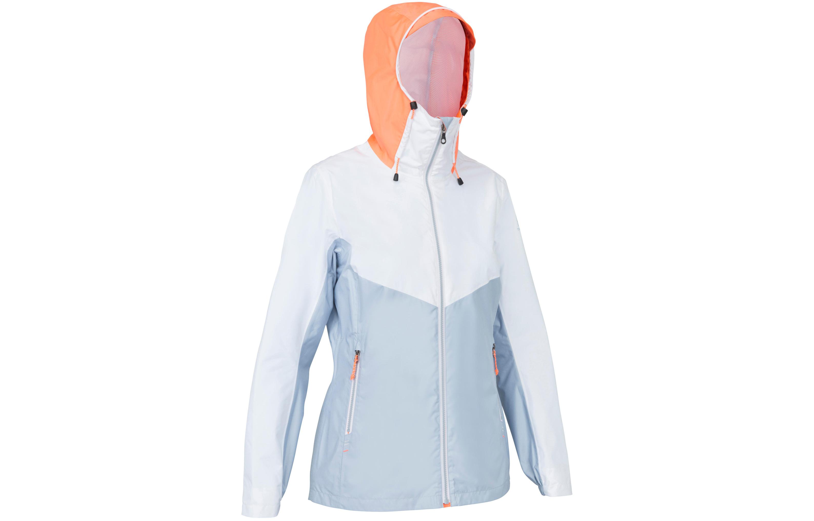 (Women) DECATHLON SAILING 100 Waterproof Windbreaker - White/Mist/Coral. 8491502