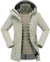 (Women) DECATHLON TRAVEL900 3-in-1 Waterproof Hooded Jacket - Light Beige/Khaki 8789018 (Women) DECATHLON TRAVEL900 3-in-1 Waterproof Hooded Jacket - Light Beige/Khaki 8789018