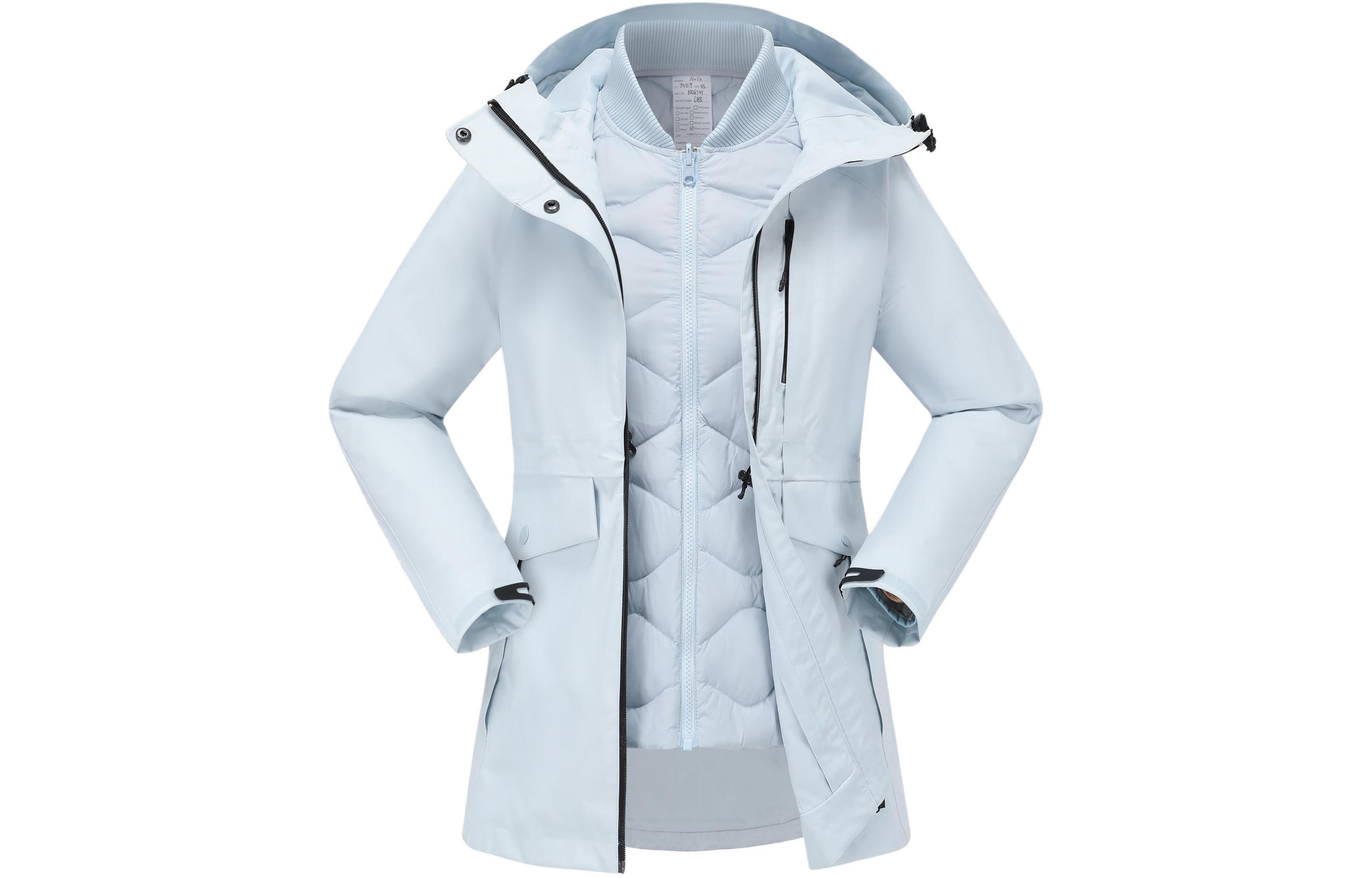 (Women) DECATHLON TRAVEL 500 3-in-1 Waterproof Jacket Misty Mist/Dreamy Blue 8826747