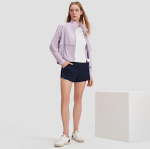 (W) DESCENTE Studio Series 輕薄透氣皮膚夾克織物上衣。 D4232GWB22 3