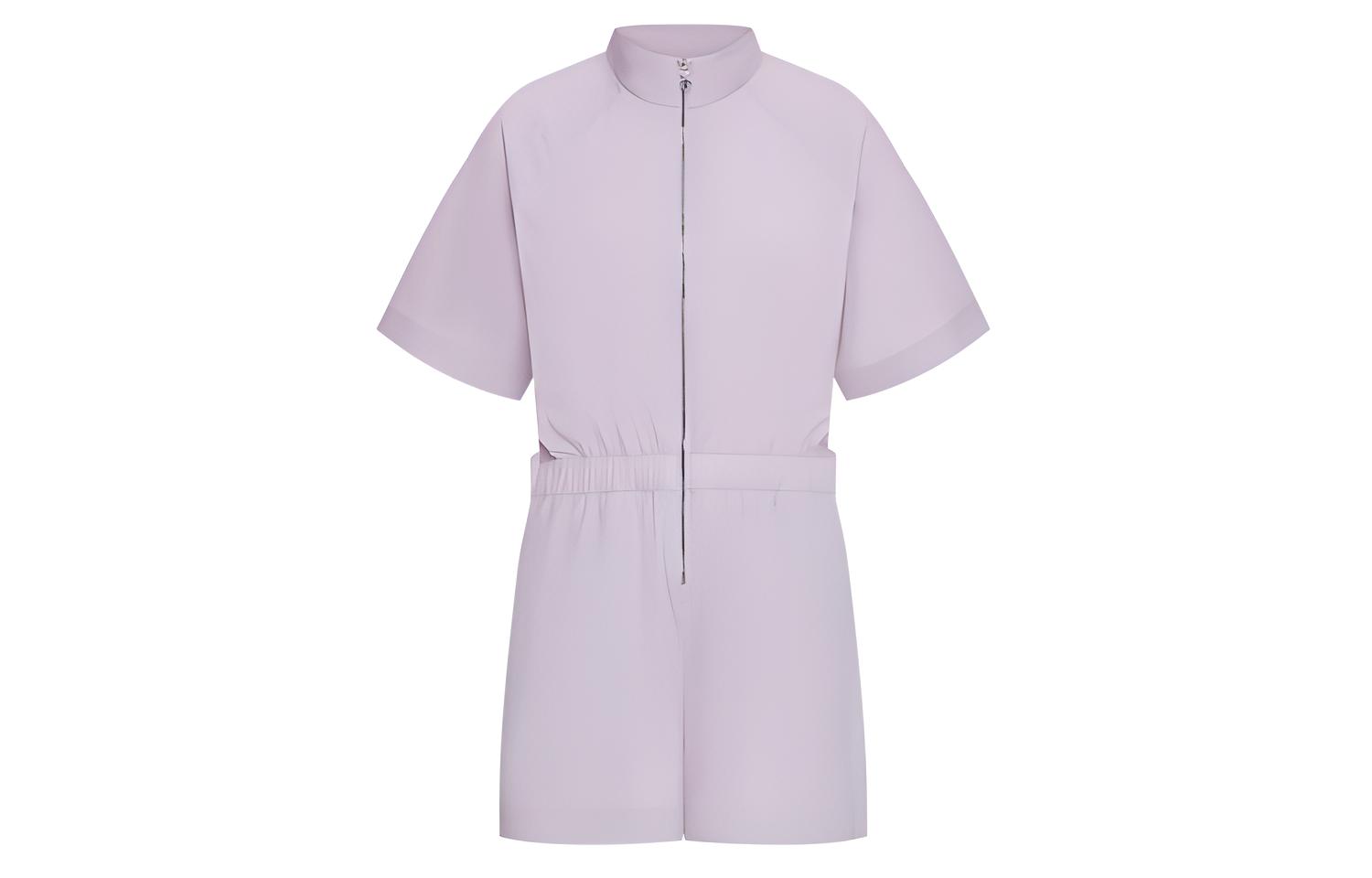 (Women) DESCENTE  Studio Series Purple Woven Short-Sleeve Jumpsuit. D4232GWL26