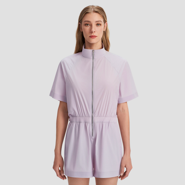 Shop (W) DESCENTE Studio Series Ungu Jumpsuit Lengan Pendek Tenunan. D4232GWL26