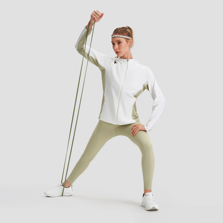 Details for (W) デサント トレーニングニットジャケット - ミニマルな無地スポーツウェア D4232TFT38-1