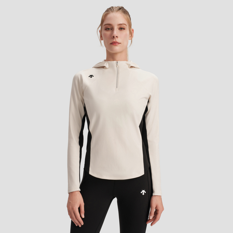 Shop (Women) DESCENTE  Training Soft Half-Zip Knit Hoodie D4332THD33
