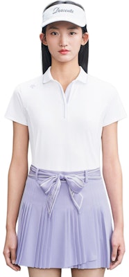 (Women) DESCENTE FIELD Solid Color Comfortable Casual Polo Shirt. G423WFTS33 6