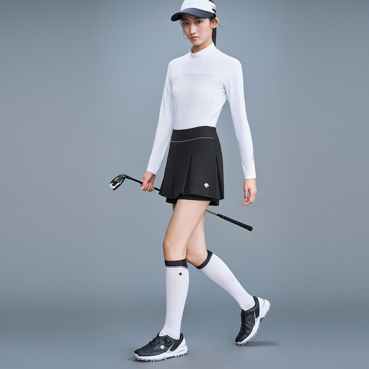 Details for (W) DESCENTE FIELD Skirt Golf Sukan Tengah Pinggang Lurus untuk Wanita. G333WFSK92