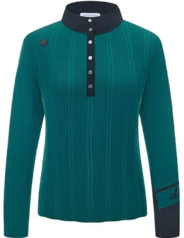 women-descente-field-fw-23-high-neck-pullover-sweater-green-g333-wfkp-91