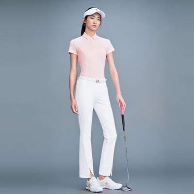 (Women) DESCENTE FIELD Series Breathable Solid Golf Polo Shirt. G333WFTS74 3