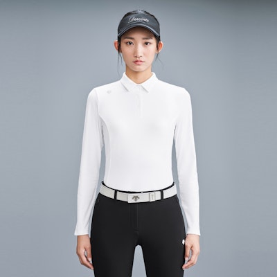 (Women) DESCENTE GOLFFIELD Slim Fit Breathable Long Sleeve Polo Shirt. G343WFTLO2 1