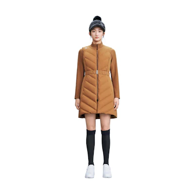 (Women) DESCENTE PRO Golf Slim Fit Two-Piece Set with Down Jacket - Solid Color G343WPDJN1