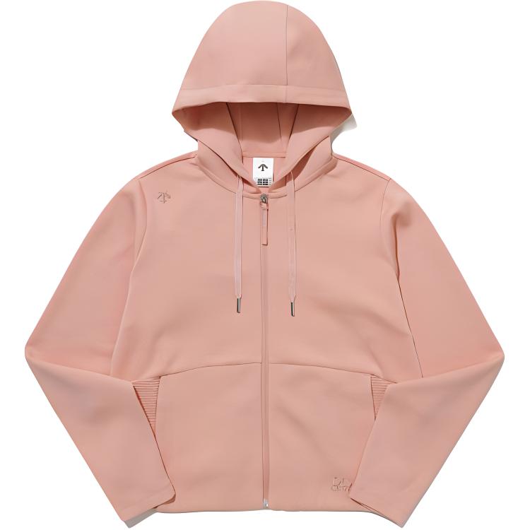 Order (Women) DESCENTE Solid Color Hoodie Jacket with Logo Print SP322UFT89