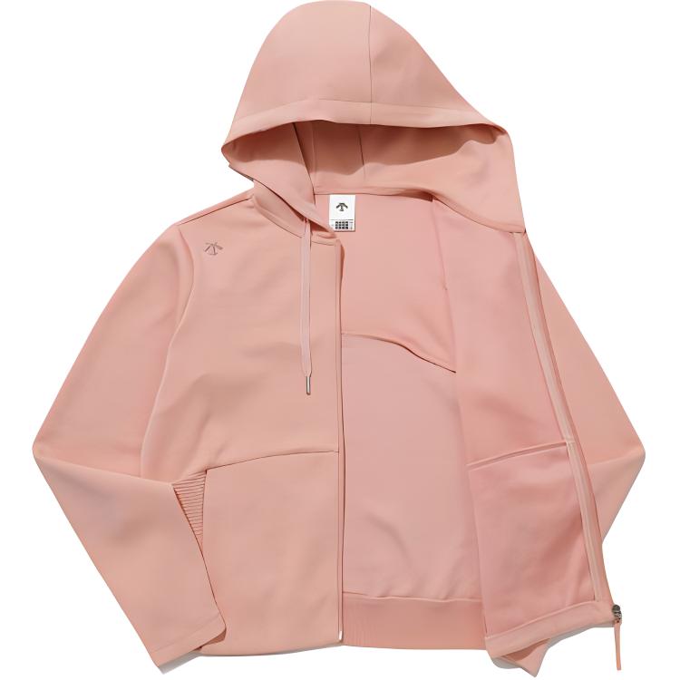 Lookbook (Women) DESCENTE Solid Color Hoodie Jacket with Logo Print SP322UFT89