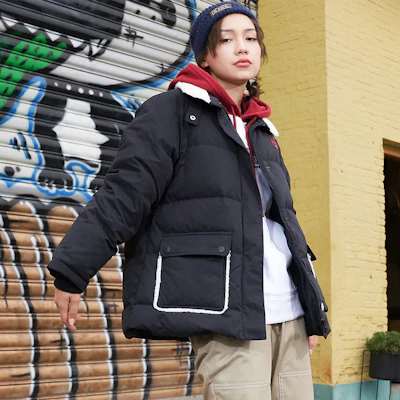 (Women) Dickies Black Casual Jacket with Lettering Design DK009525BLK Shop (Women) Dickies Black Casual Jacket with Lettering Design DK009525BLK